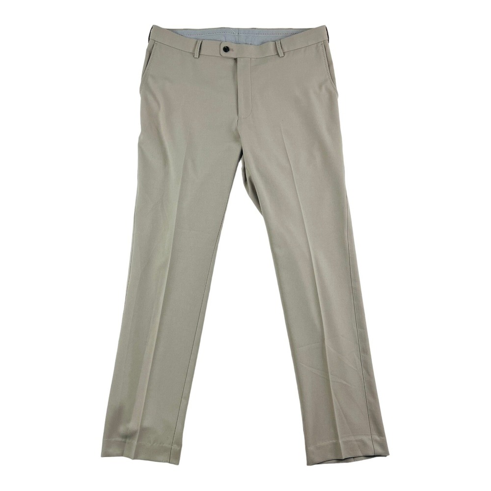 Peter Millar Crown Sport Stone Brown Polyester Golf Pants Mens Size 36X32